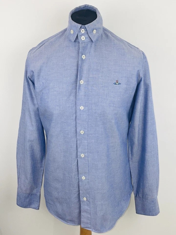 Camisa Vivienne Westwood DENIM AZUL KRALL 2 Botones Cuello Talla Mediana M Foto 3 de 4