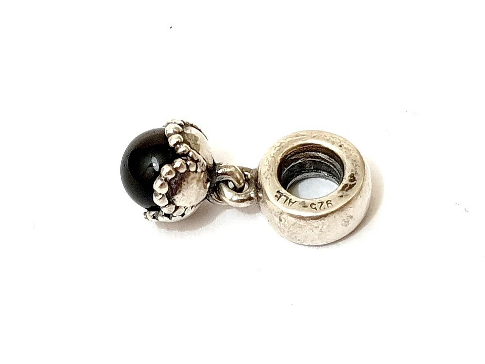 Pandora Dangle Bead Charm Sterling Silber 925 mit Onyx Anhänger - Bild 2 von 2