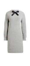 J Crew Mercantile K3498 Gray Wool Blend Sweater Dress Neck Bow Women’s Large NWT