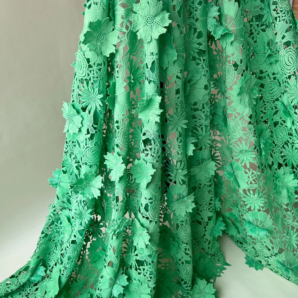 Tissu En Dentelle Guipure Avec Fleurs 3D Pour La Couture Et La Rembourrage - Photo 3/4