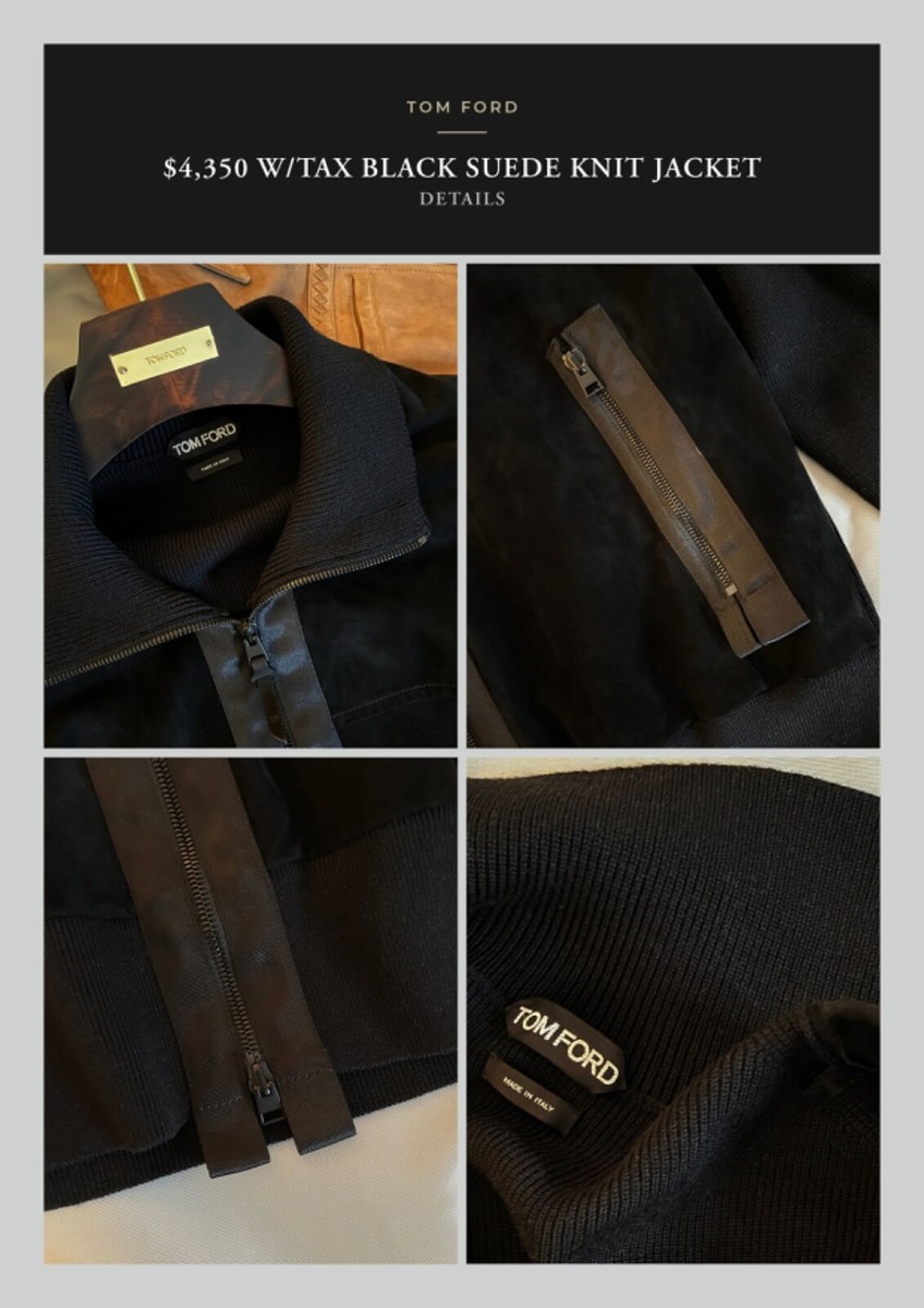 Ultimate $4,000 TOM FORD Black Suede Leather / Lana Wool