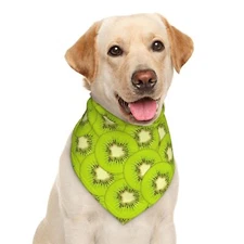 Kiwi Fruit Texture Dog Bandana Scarf Triangle Bibs Pet Accessories Cat Kerchief