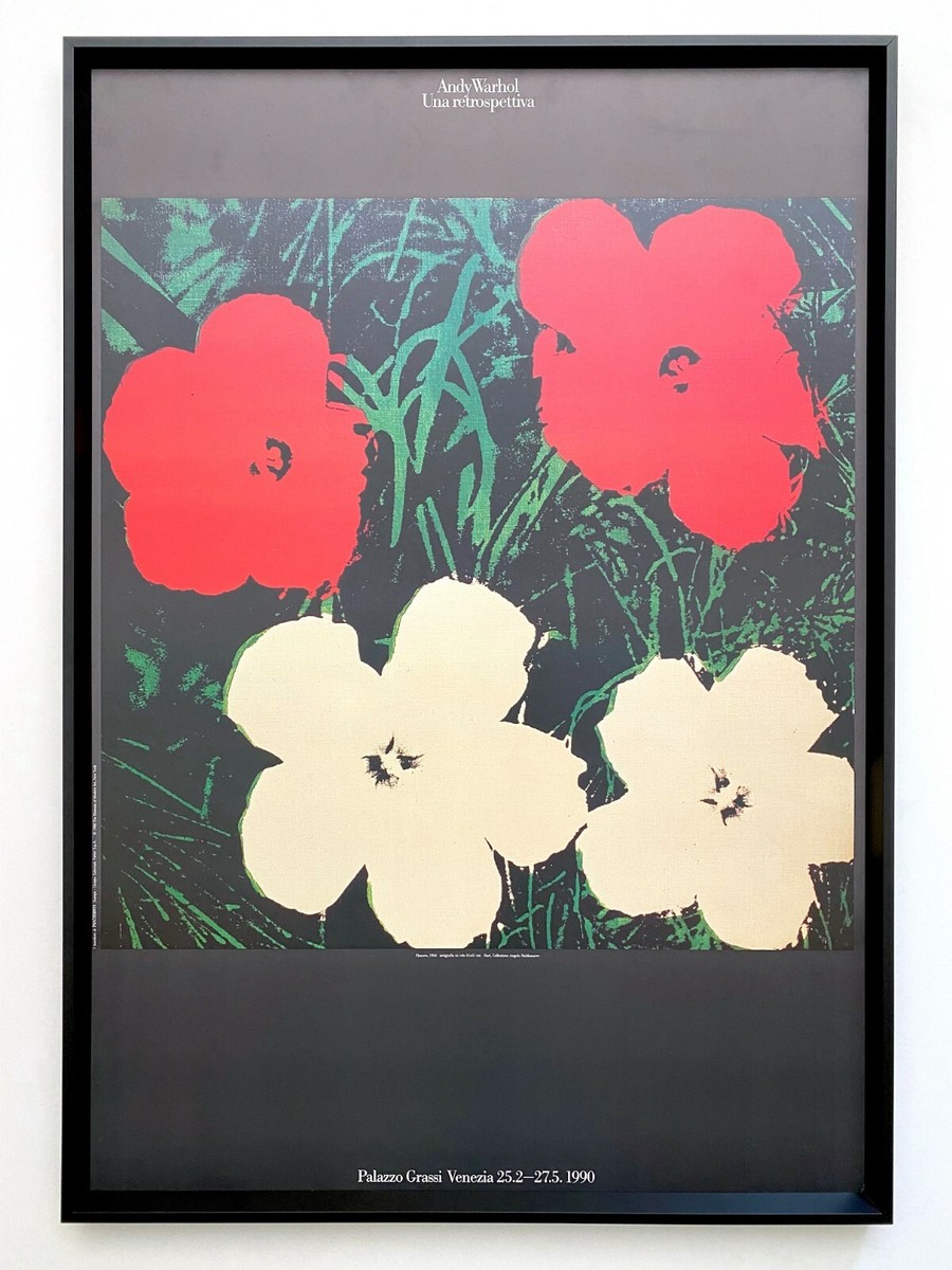 ANDY WARHOL RARE 1990 LITHOGRAPH PRINT FRAMED LARGE EXHBT POSTER