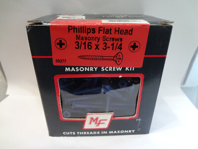 Midwest Fastener Masonry Screw Kit / Phillips Flat Head 3/16'' x  3-1/4'' #09277
