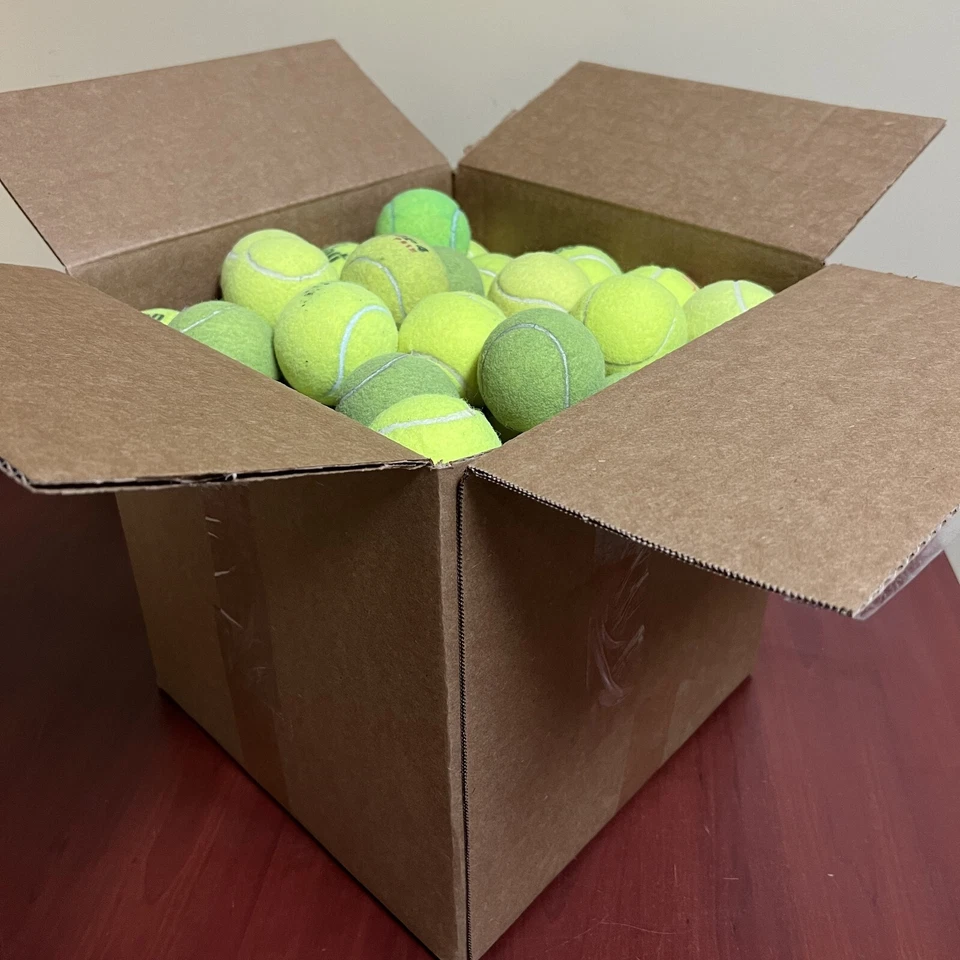 100 LOW COST DOGGIE BALLS - USED TENNIS BALLS - FREE SHIPPING - SAVE 10% - Image 3 of 4