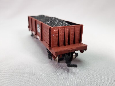 LE4758 POCHER Ho 1/87 1:87 Wagon tombereau ATSF chargement charbon 7941 marron