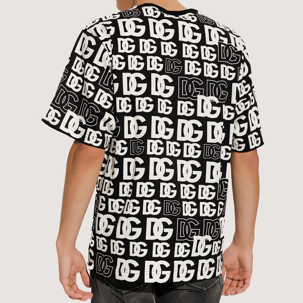 Dolce & Gabbana Short Sleeves All-Over Logo T-Shirt Men | eBay