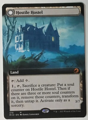 HOSTILE HOSTEL-CREEPING INN Innistrad Midnight Hunt MTG Magic extended art NM