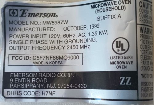 Magic Chef Emerson Microwave Thermostat Thermal Fuse N75 65 99-09 - Picture 10 of 10
