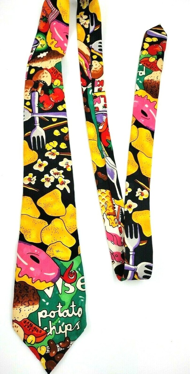 Junk Food Necktie Unbranded 100% Silk crazy tie | eBay