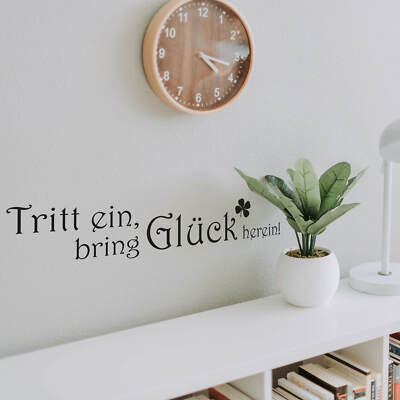 Wandtattoo Wandtattoo Tritt ein bring Glück herein 2 35 versch. Farben
