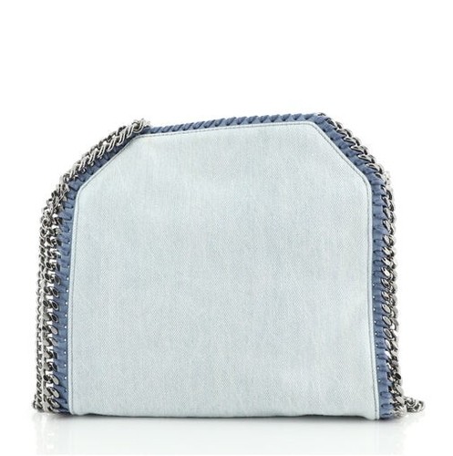 Stella McCartney Falabella Fold Over Crossbody Bag Embroidered Denim Mini $1395 - Picture 2 of 6