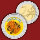SAVE THE BEES  2 Euro Coloured  UNC Color  Coin