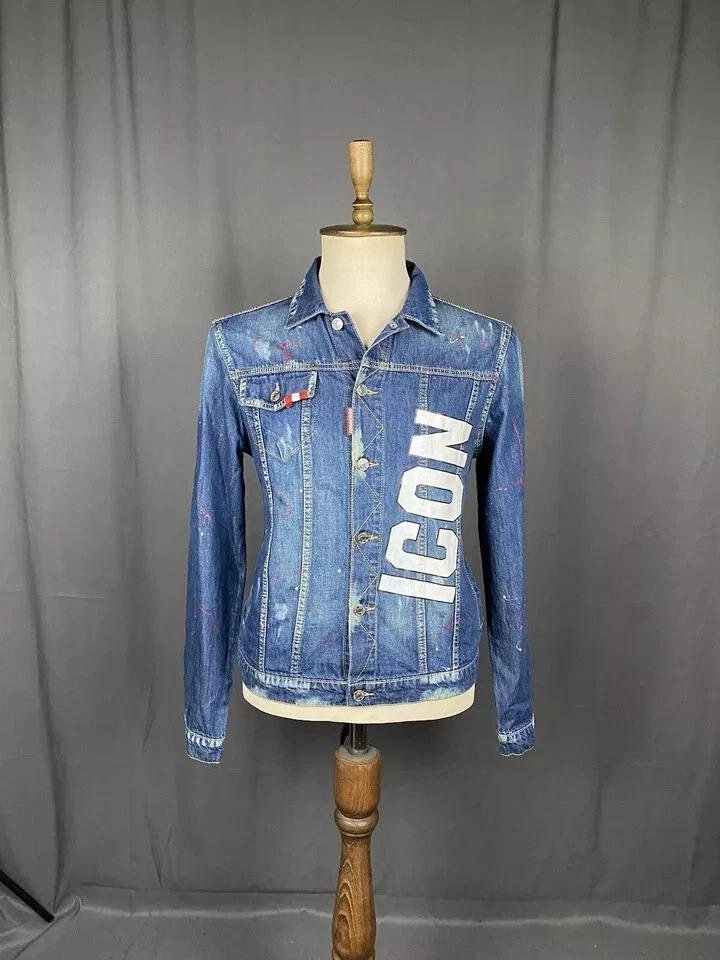 MINT! Dsquared2 ICON Men's Blue Denim Jeans Jacket Size 48 - Image 4 of 4