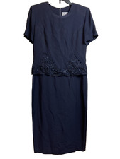 Vintage R  M Richard  s Women  s Navy Blue Mother of The Bride Dress Size 8P