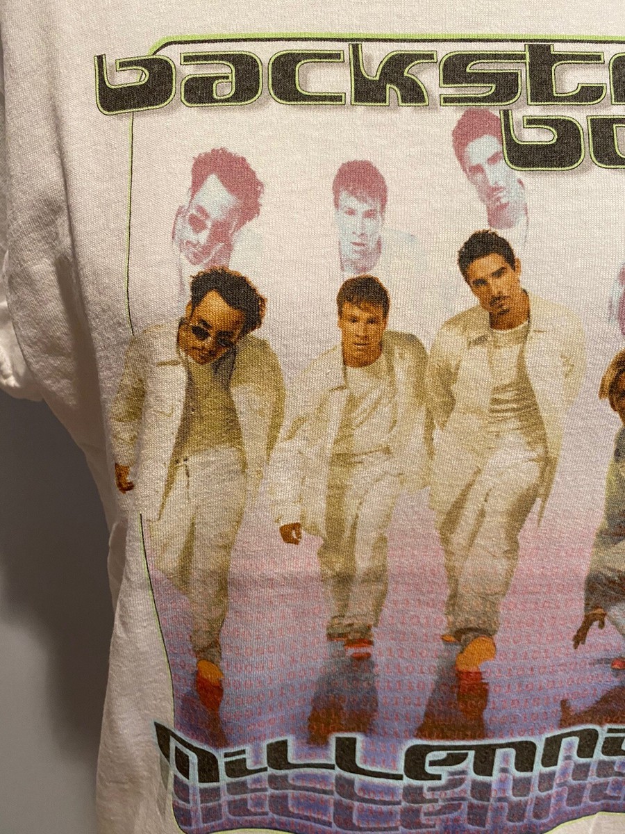 Vintage Backstreet Boys 2000 Millennium T-Shirt white Nick Kevin