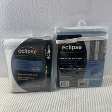 Set Of 2 Eclipse Energy Saving Noise Reducing Blue Blackout Curtains 42x84