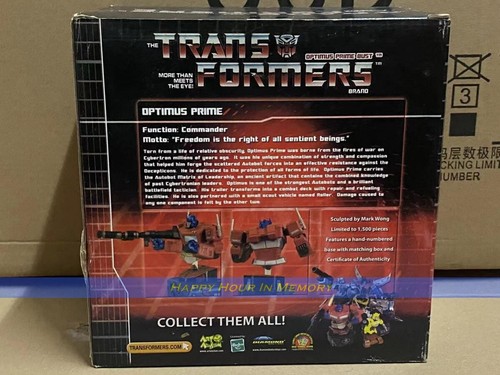 Transformers Hasbro Diamond Select Toys Optimus Prime Bust G1 Statue Limit 1500 - Picture 2 of 4