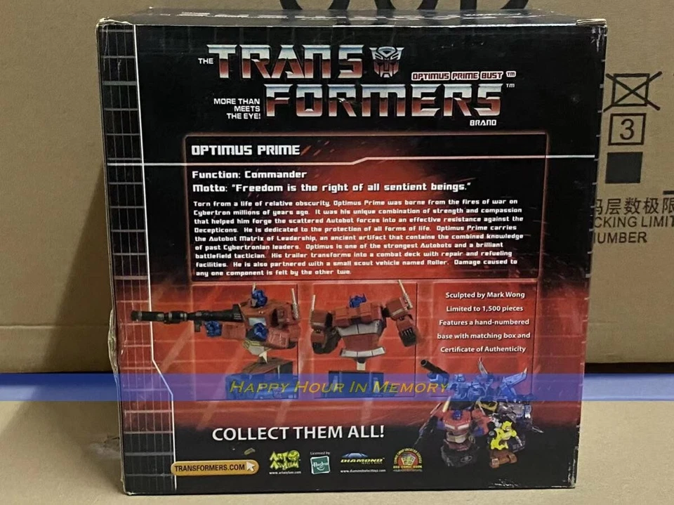 Transformers Hasbro Diamond Select Toys Optimus Prime Bust G1 Statue Limit 1500 - Image 2 of 4
