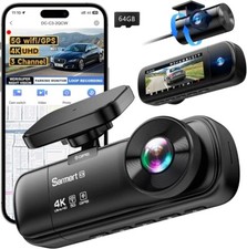 3 Channel 5G Wifi 4K Front, 1080p Interior  1080p Rear, IR 64GB Car Dash Cam