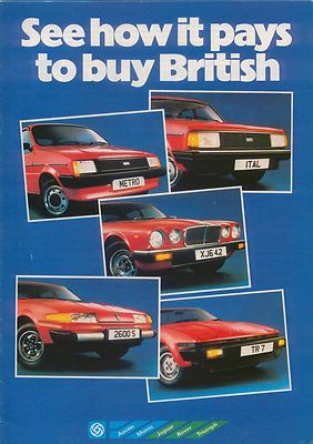 Austin Range Morris MG Triumph Rover Jaguar Daimler Mini 1980-81 UK Prospekt