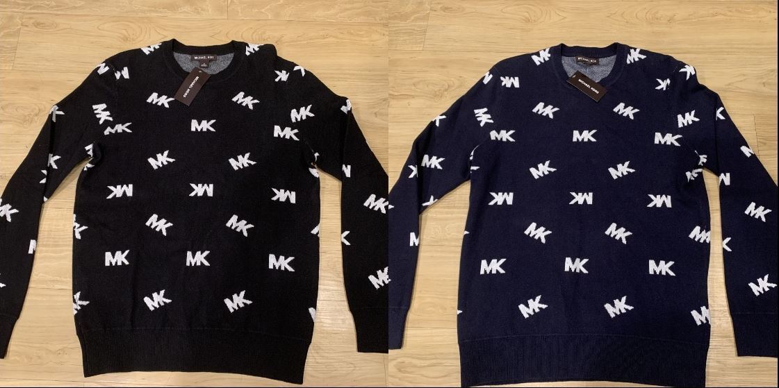 Michael Kors Men's All Over Print MK Logo Pullover Crewneck Michael Kors Men's All Over Print MK Logo Pullover Crewneck
