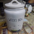Rae Dunn Watercolor WITCH'S BREW Canister Halloween Artisan Collection #202