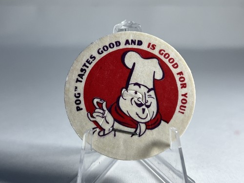 Vintage 1990s POG Official Taste Good For You Rarität Rare Game Chef Hat Man Wink