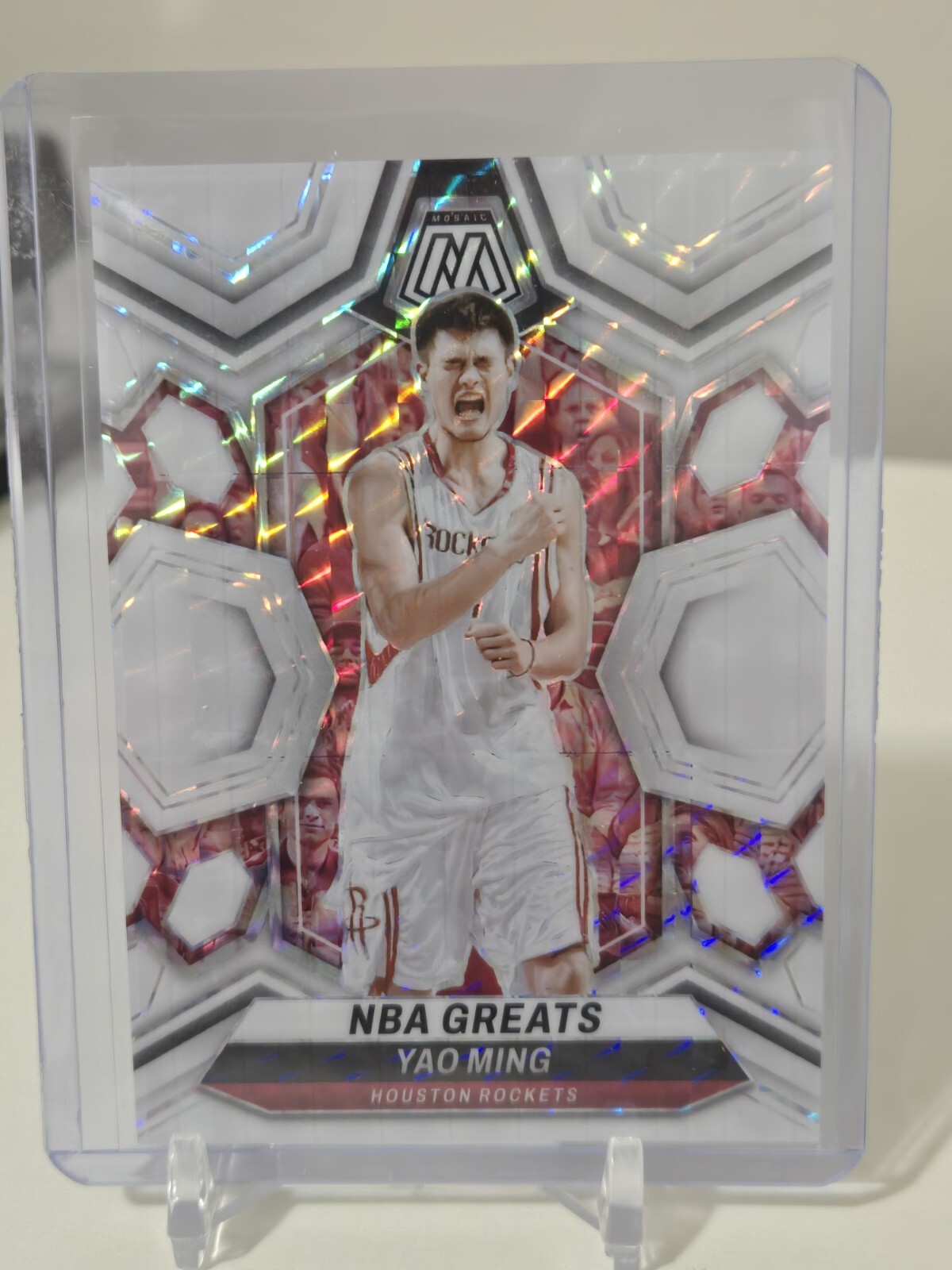 2023-24 Panini Mosaic Yao Ming NBA Greats White Mosaic /25