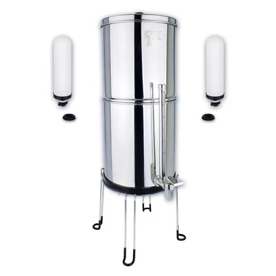 Sistema di filtraggio acqua al fluoro alimentato a gravità Newton con supporto da 8 pollici e rubinetto livello