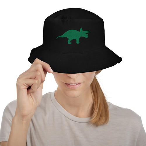 Triceratops Embroidered Dinosaur Bucket Hat - Picture 2 of 8