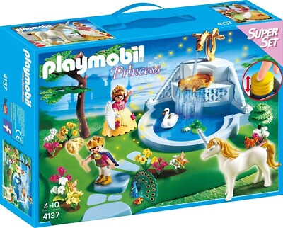 PLAYMOBIL 4137 Fontaine Royale Avec Licorne Princesse Roi Enfants Château OVP