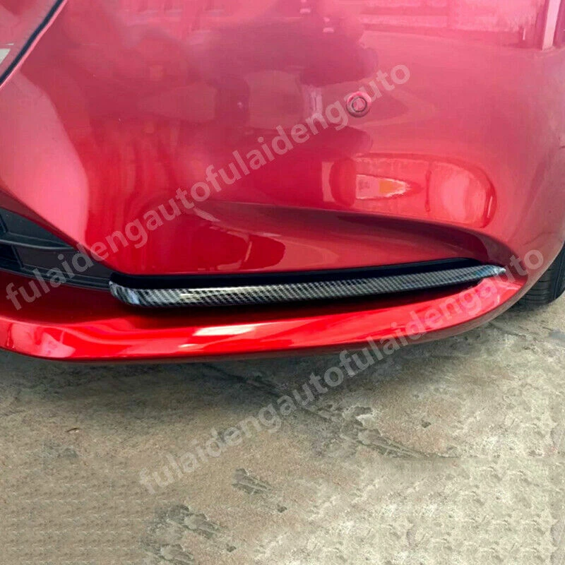 2x For Mazda 6 Atenza 18-2021 Carbon Look Front Fog Light Lamp Eyelid Cover Trim - Image 3 of 4