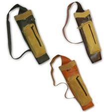LONGBOW/RECURVE/COMPOUND BOW ARROW LEATHER SHOULDER BACK ARROW QUIVER BAG