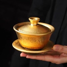 Ciotola copri goccia olio oro puro 210 ml fatta a mano ciotola tè casa anticalcificazione