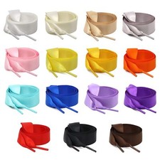 15 Pairs Flat Satin Shoelaces Shoe Laces Silk Ribbon Shoelaces for Sneakers C...