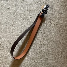 Nordstrom Kid  s Reversible Belt Size 26 Brown Faux Leather w/ Silver Tone Buckle