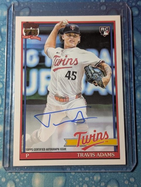 2026 Topps Series One 91A-TRA Minnesota Twins Travis Adams On Card Rookie Auto