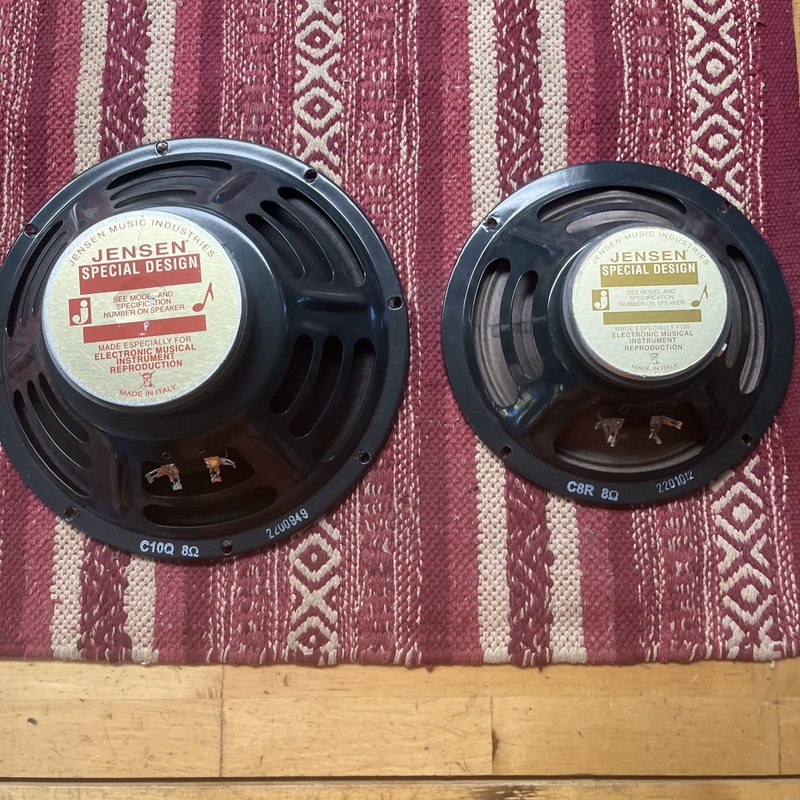 Vintage Jensen C10Q & C8R 10’’ 8" Speakers 2200949 2201012 No Holes Rips Italy!