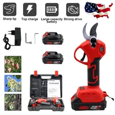 21V Electric Pruning Shears w/2 Motor Rechargeable Batteries Pruner LCD Display