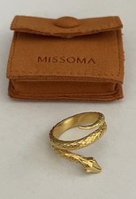 Missoma 18ct Gold Plated Harris Reed Coiled Serpent Snake Ring Size O