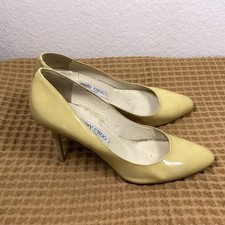 Zapatos de tacón de aguja Jimmy Choo beige nude UE 39,5 charol punta puntiaguda