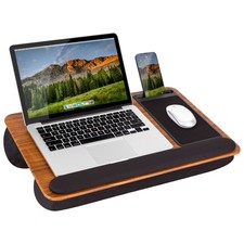 LapGear - Home Office Pro Lap Desk Fits up to 15.6" Laptop - Espresso Woodg...