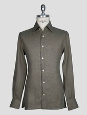 NEW KITON GRAY LINEN SHIRT US 16.5 - EU 42 SKE28