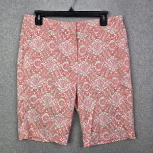 Izod Golf Women's Sz 8 Pink/White Bermuda Golf Shorts Floral Geometric