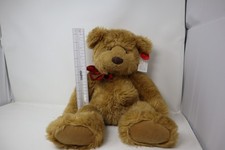 Russ Tibbles Shaggy Brown Tan Teddy Bear Plush Toy Red  Black Bow 18" with Tags