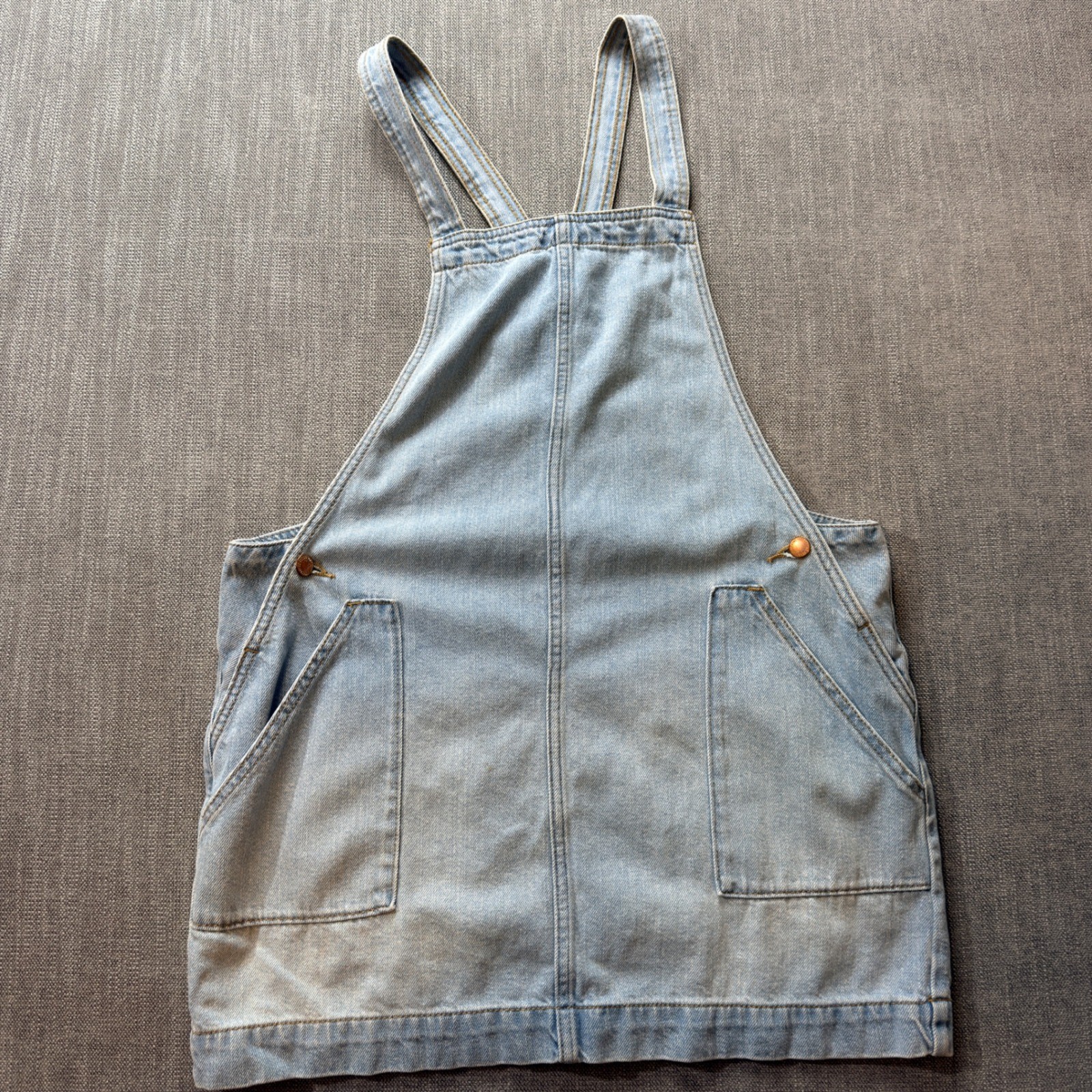 Universal Thread Denim Overall Dress Light Wash Blue A-Line Mini Size Medium