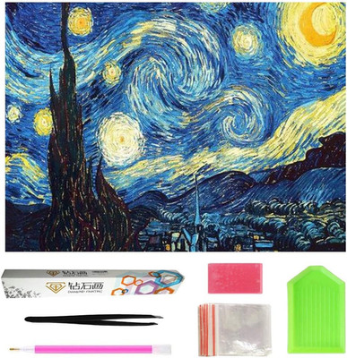 OWAY Full Drill 5D Diamond Painting 20X16 Inch, Paint by Number Kits Starry Nigh