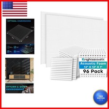 Knightsacoustic 96 Pack Sound Proof Foam Panels Walls, 1 x 12 x 12 Inches