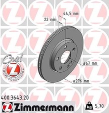 2x ZIMMERMANN Bremsscheibe Vorderachse f&uuml;r MERCEDES-BENZ